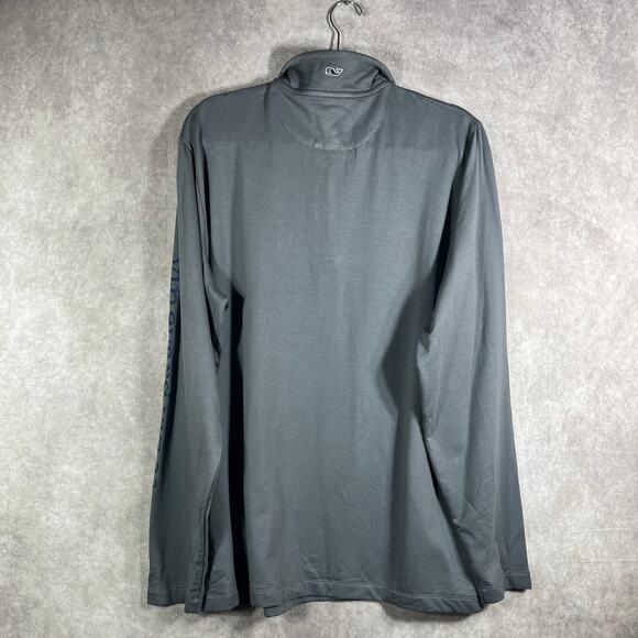 Vineyard Vines Sweater Men Large Gray Quarter Zip Pullover Outdoor Preppy Casual - Picture 5 of 9